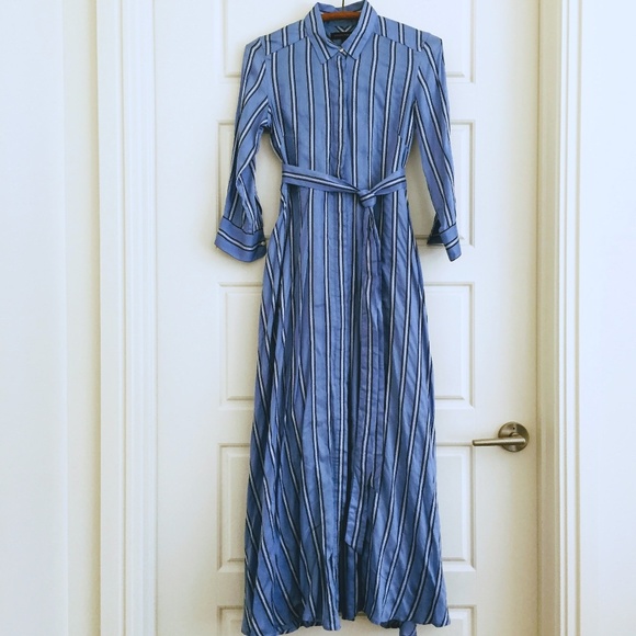 NWOT Banana Republic Stripe Belted Maxi Shirtdress - Picture 1 of 6